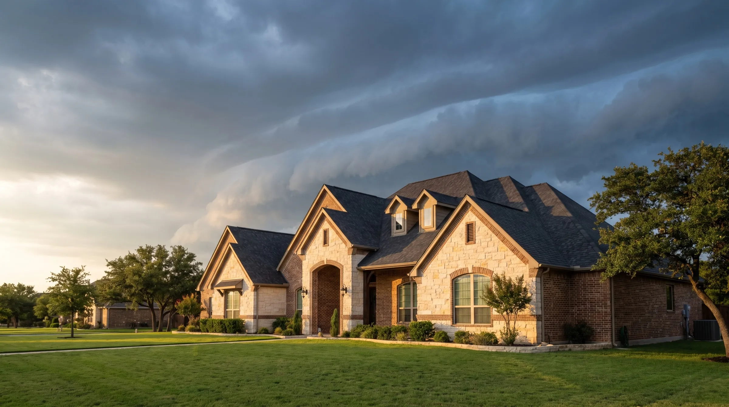 A house under a storm sky, the situation most visitors arrive in.